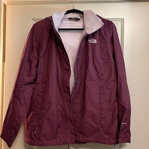 EUC The North Face Resolve 2 Women’s Rain Jacket in Maroon